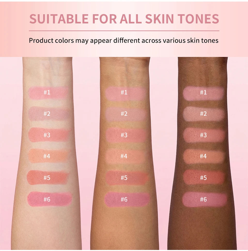 Long-Lasting Soft Cream Blush for Cheeks, Lips, and Eyes