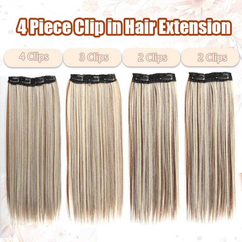 14" Straight Clip-In Hair Extensions for Voluminous Styles - 6