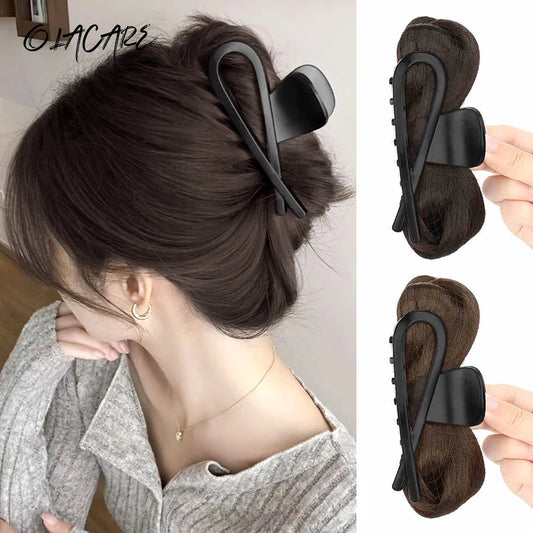 Synthetic Flower Bud Hair Bun Extension with Claw Clip