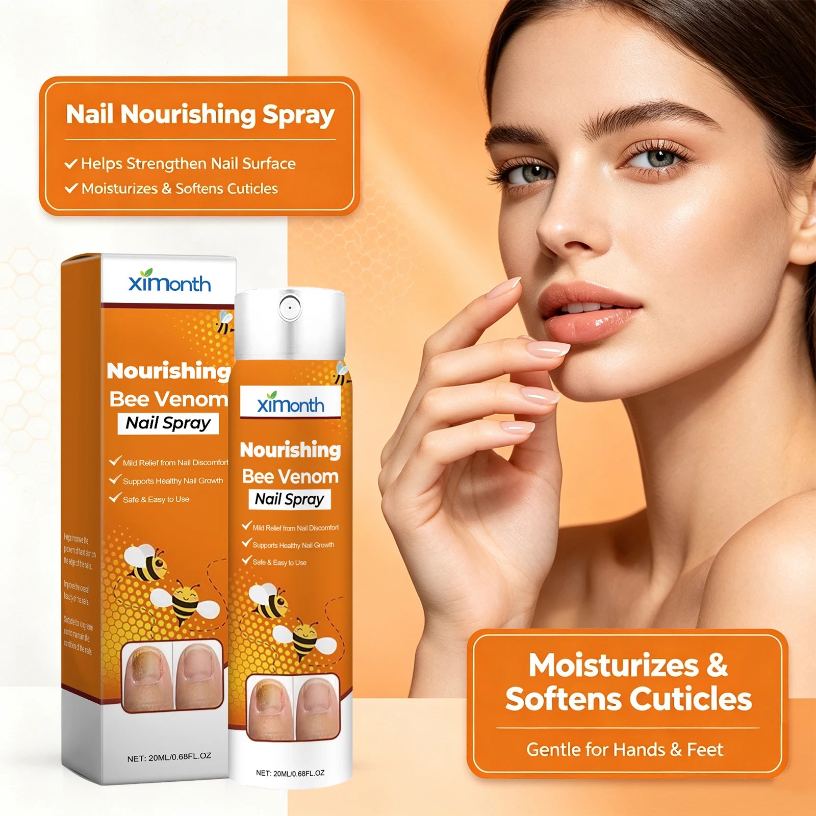 Bee Venom Nourishing Nail Spray for Repairing Brittle and Damaged Nails - 6
