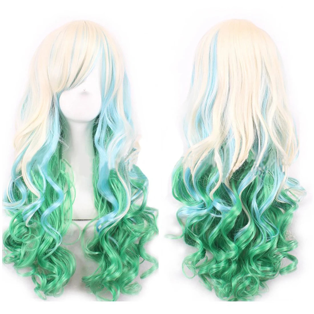 Long Ombre Cosplay Wig with Bangs for Parties and Costumes