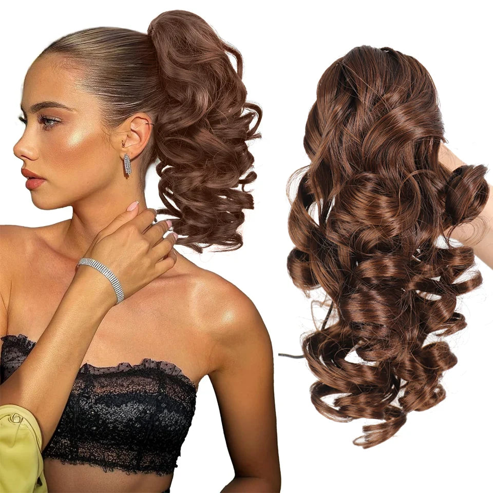 12 Inch Curly Claw Clip Ponytail Hair Extension for Women - 8