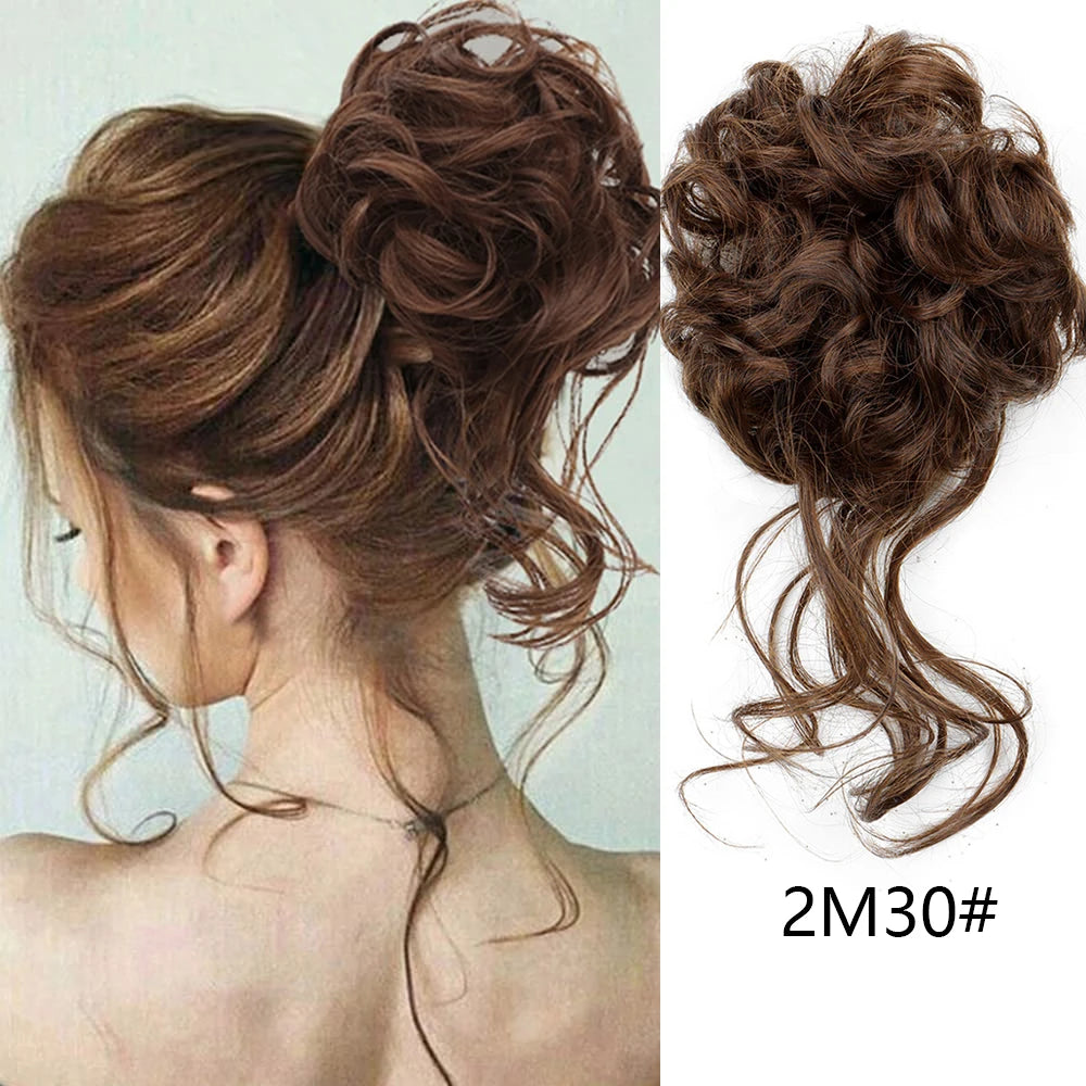 Messy Curly Hair Bun Extension for Instant Volume - 11