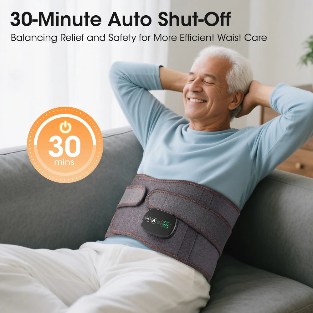 Cordless Heated Waist Massager with Infrared Heat and Vibration Therapy