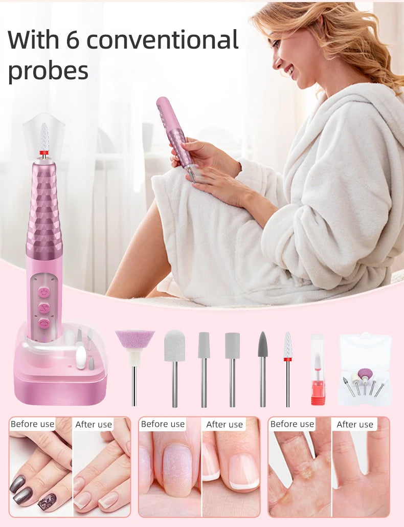 Cordless Electric Nail Drill Kit for Salon-Quality Manicures at Home