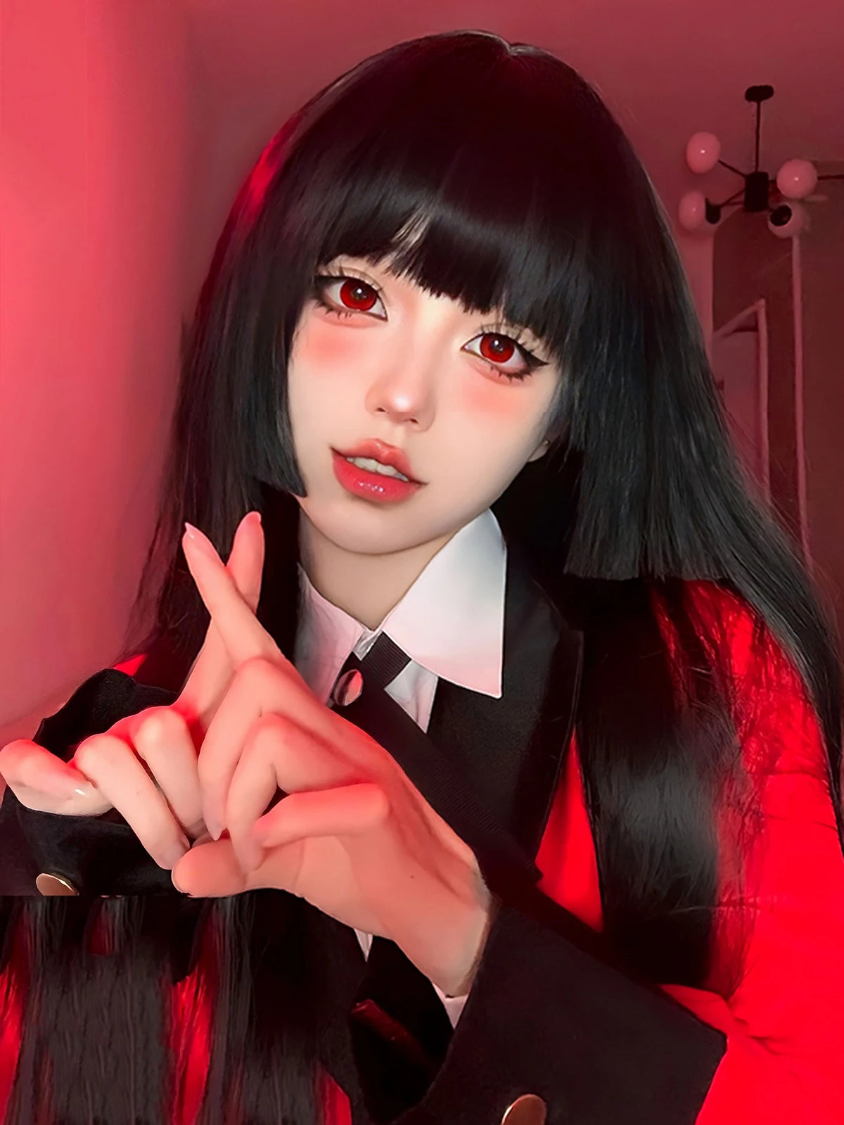 Long Straight Cosplay Wig with Bangs for Parties
