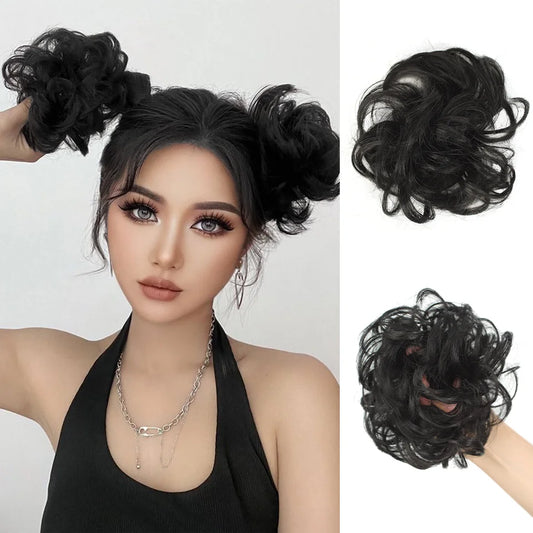 Curly Synthetic Messy Bun Hair Piece Extensions