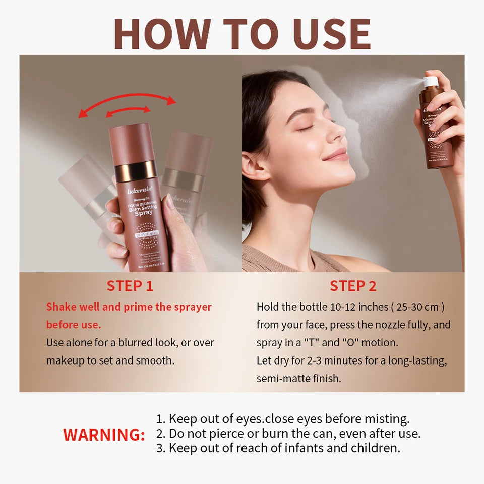 Liquid Blurring Balm Setting Spray for Long-Lasting Matte Makeup Finish