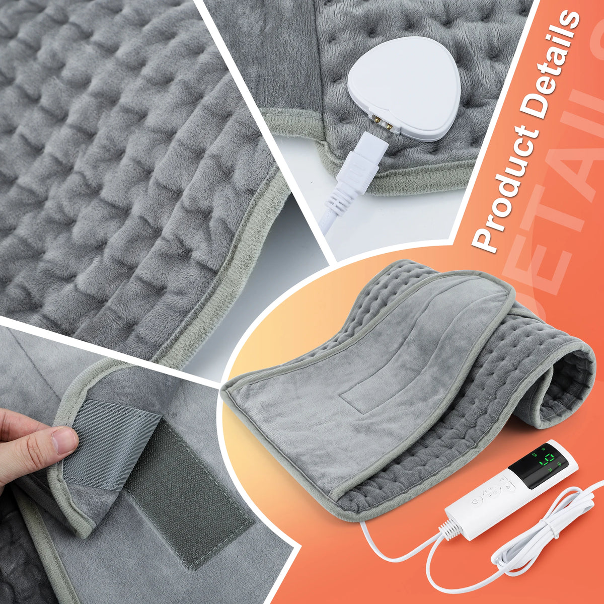 Electric Heating Pad with Adjustable Temperature and Timer for Pain Relief