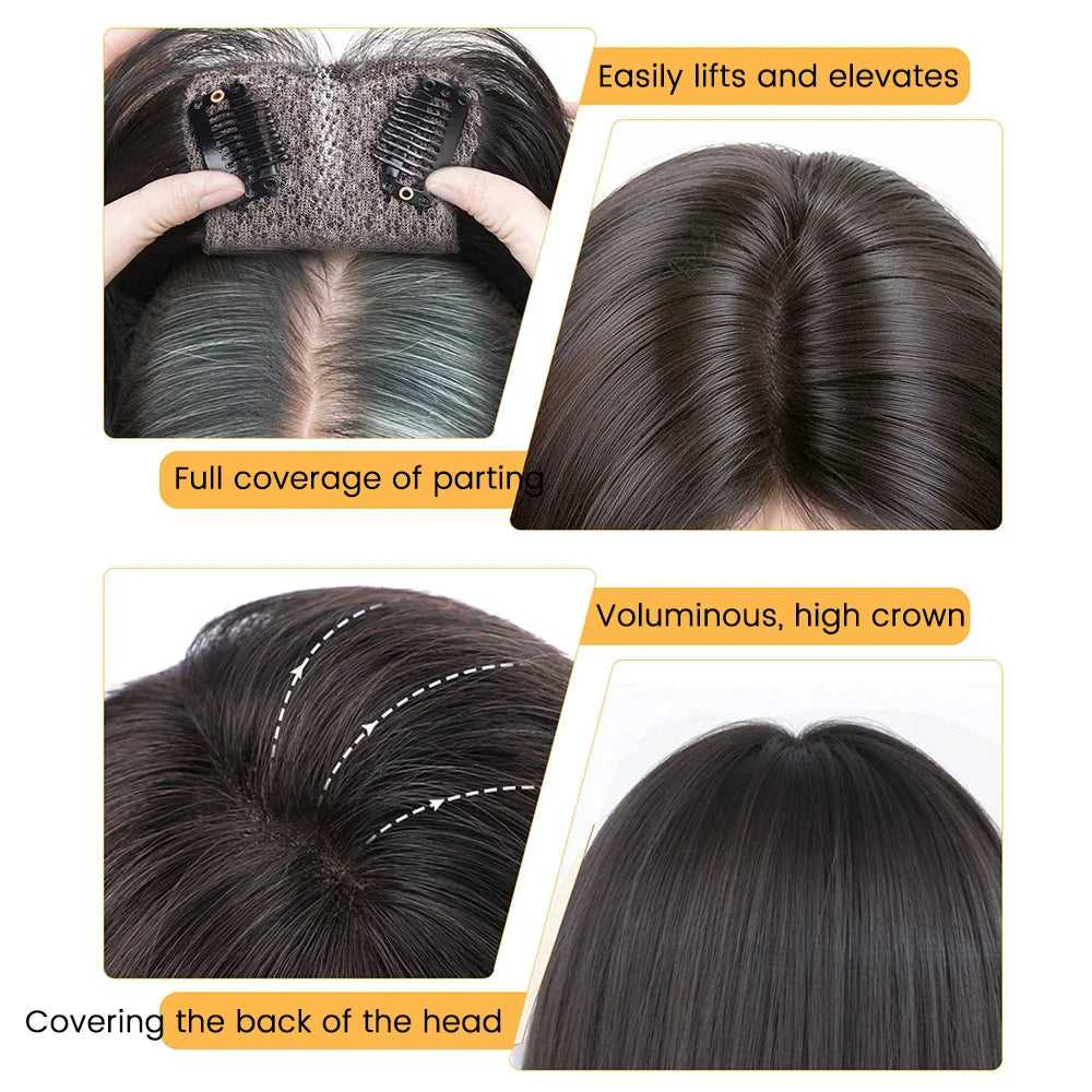 Natural Middle Part Clip-In Hair Topper for Volume
