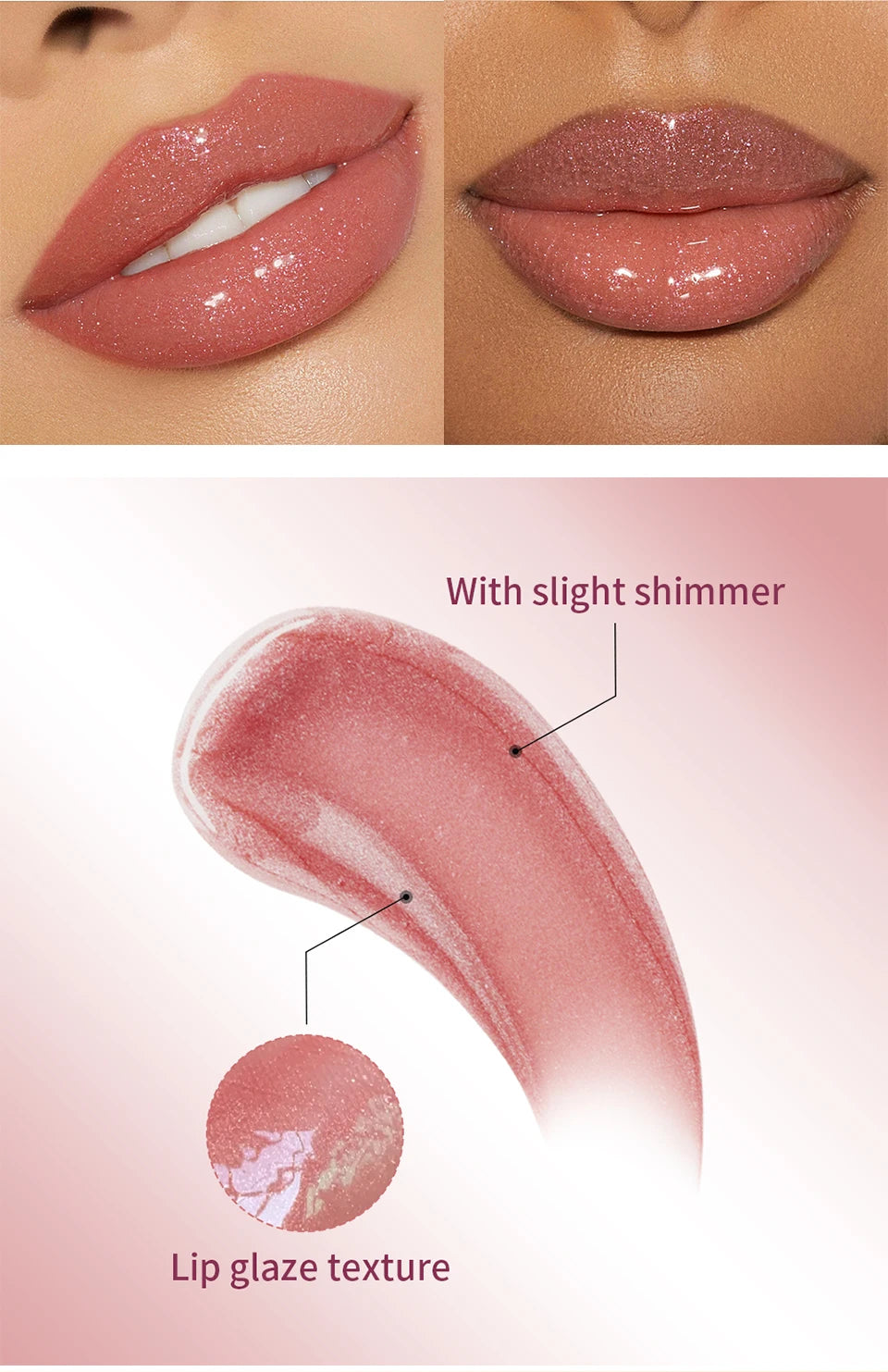 Hydrating Liquid Lip Gloss with Shimmer for Plump and Moisturized Lips - 13