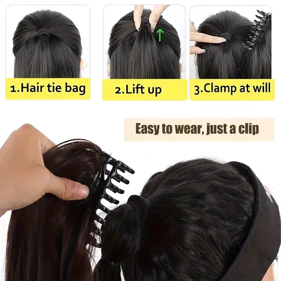 10-Inch Straight Claw Clip Ponytail Hair Extension