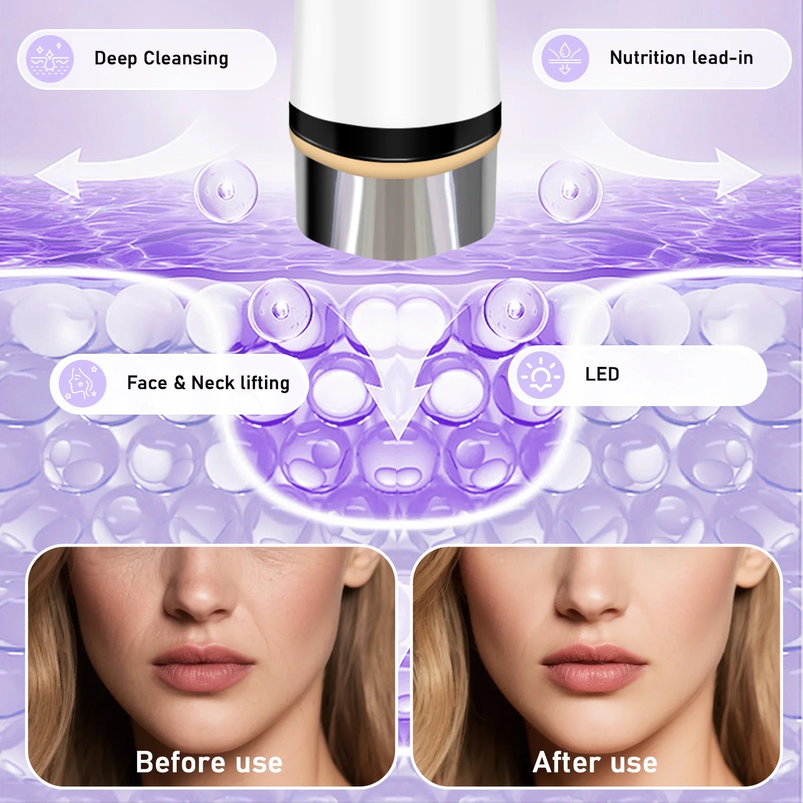 Microcurrent Facial Lifting and Skin Tightening Beauty Massager Device - 8