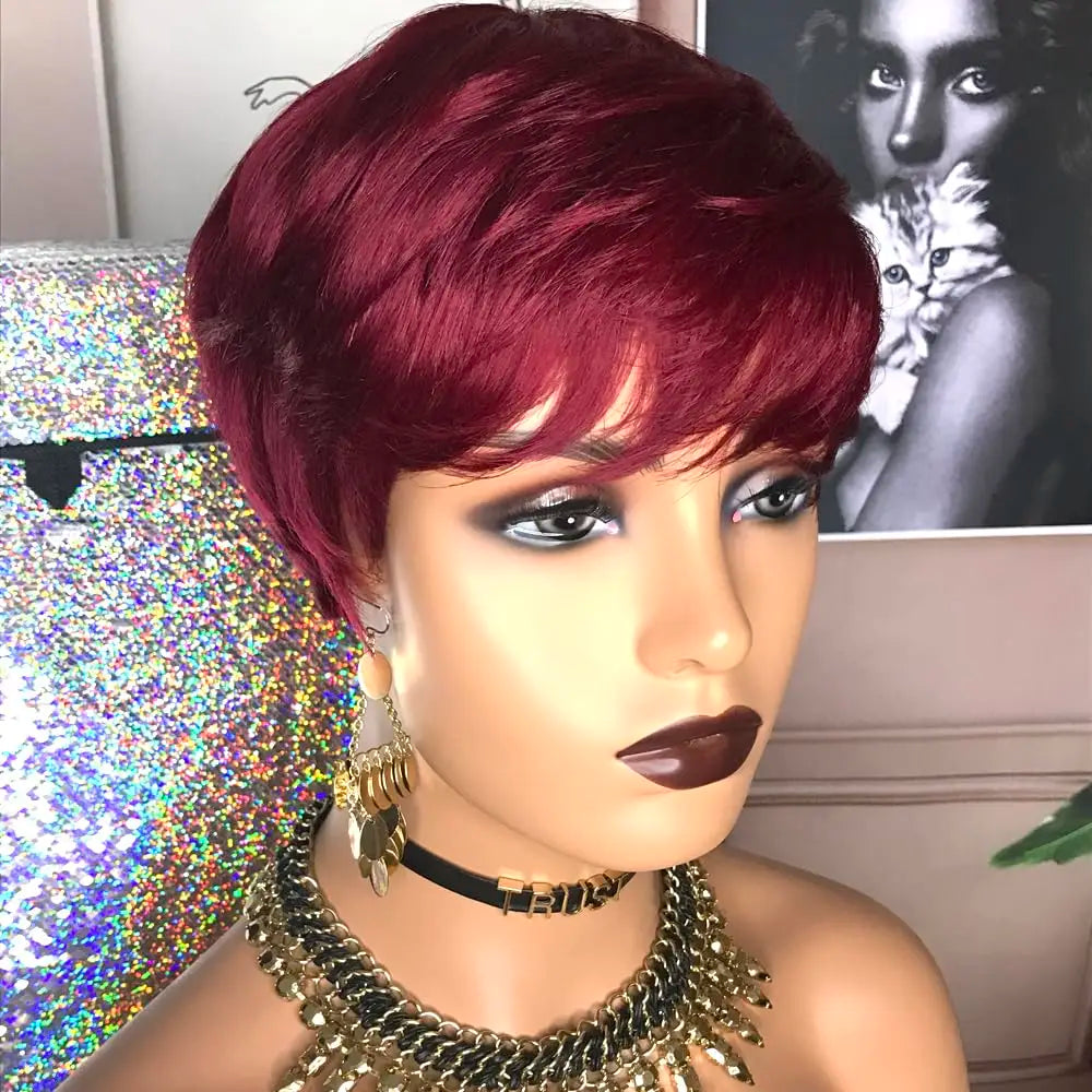 Short Wavy Pixie Cut Wig for Daily Styling - 4