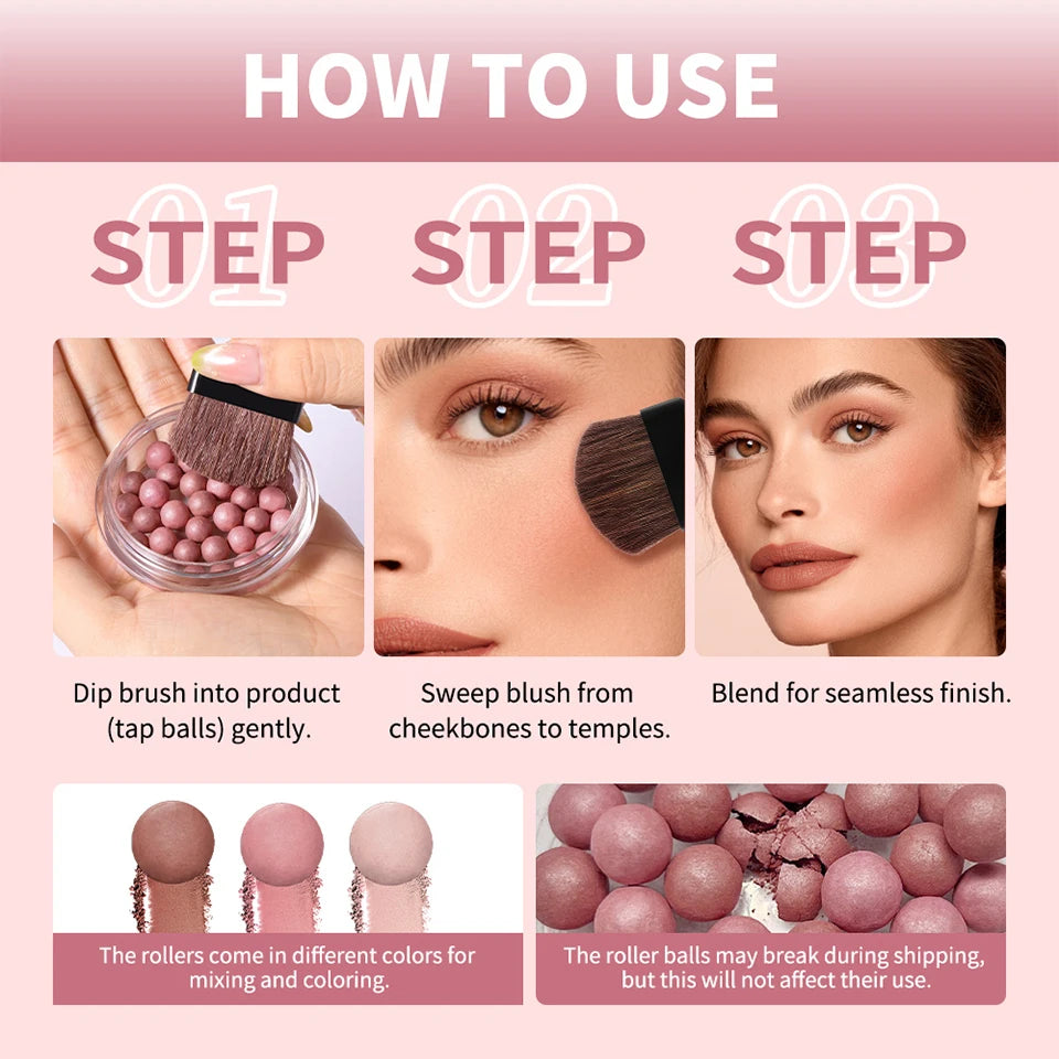 Spherical Powder Bead Blush for Natural Glowing Makeup Finish - 15