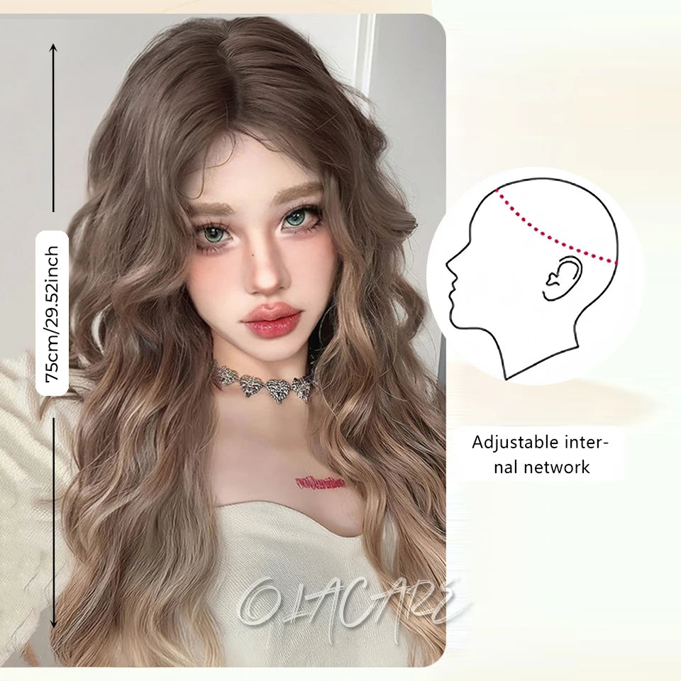 Long Straight Synthetic Wig with Bangs for Cosplay and Parties