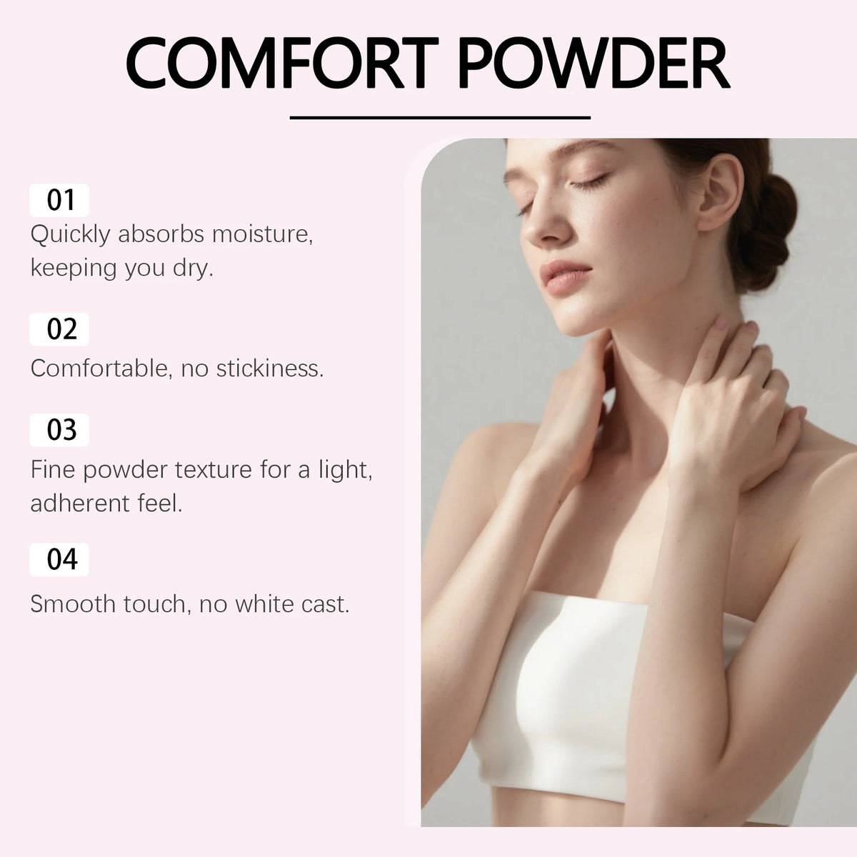 Cooling Sweat-Absorbent Full Body Comfort Powder for Daily Skin Freshness