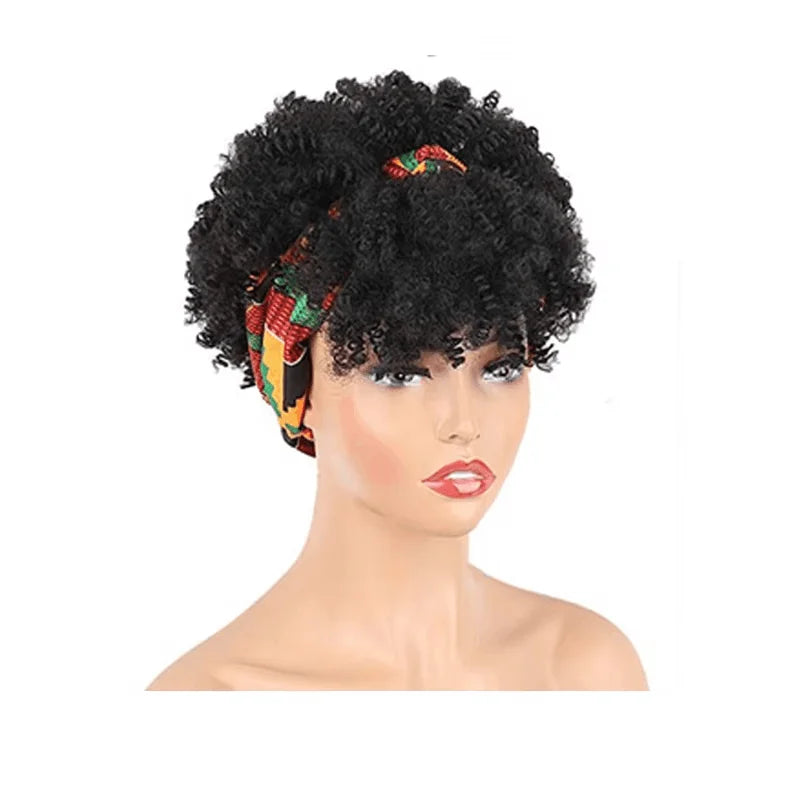 Short Kinky Curly Headband Wig for Daily Styling - 2
