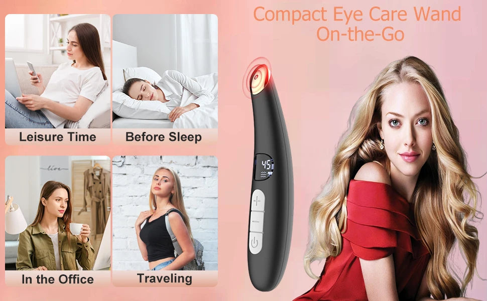 3-in-1 Heated Eye Wand for Dark Circles, Puffiness and Skin Rejuvenation