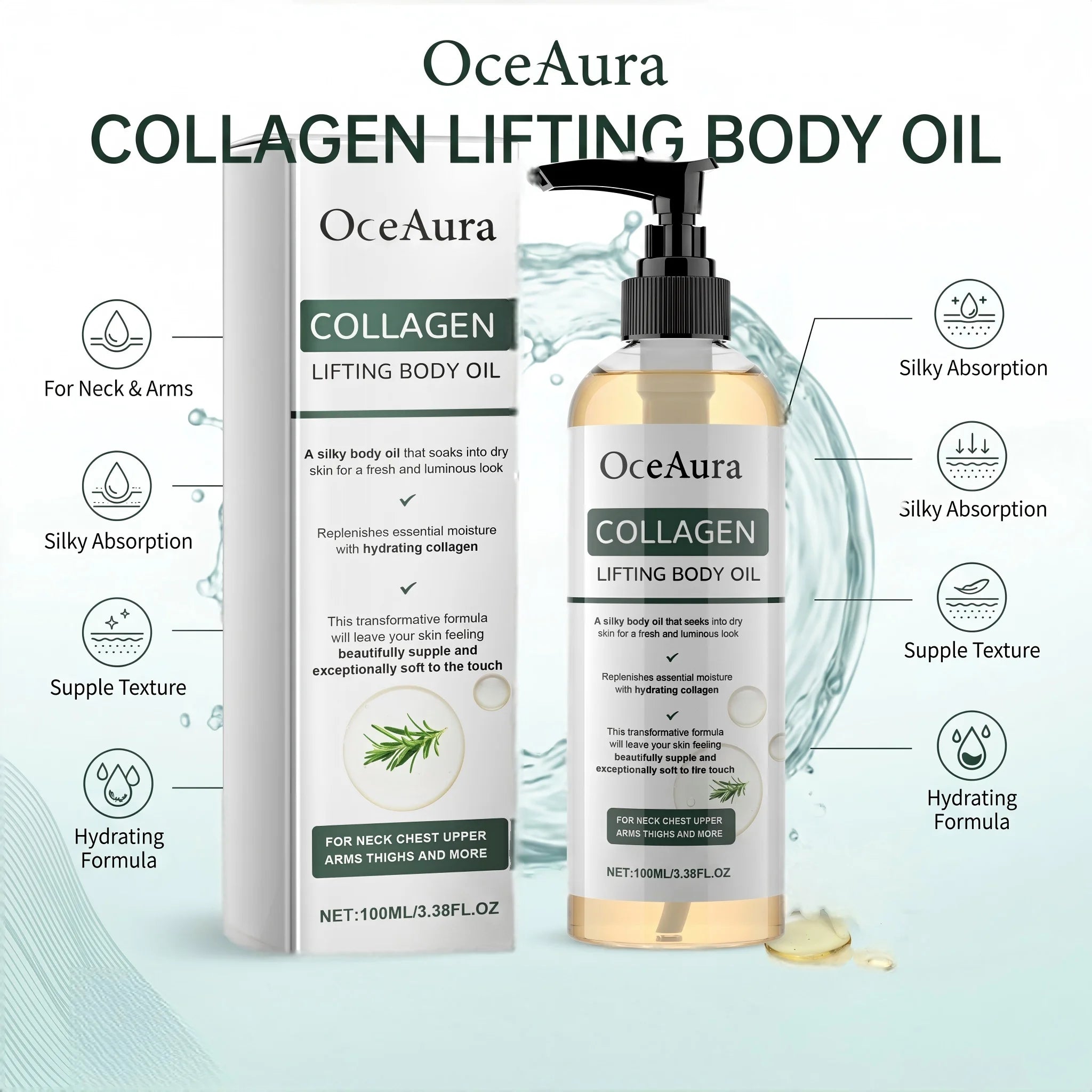 Collagen Body Firming Massage Oil for Skin Tightening and Hydration - 6