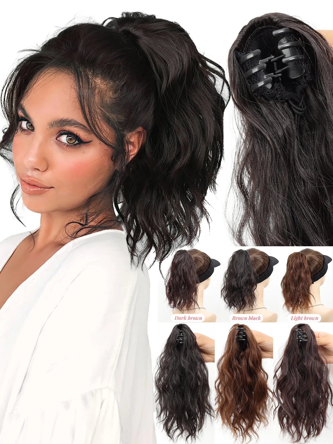 Short Curly Claw Clip Ponytail Hair Extension for Instant Volume - 7