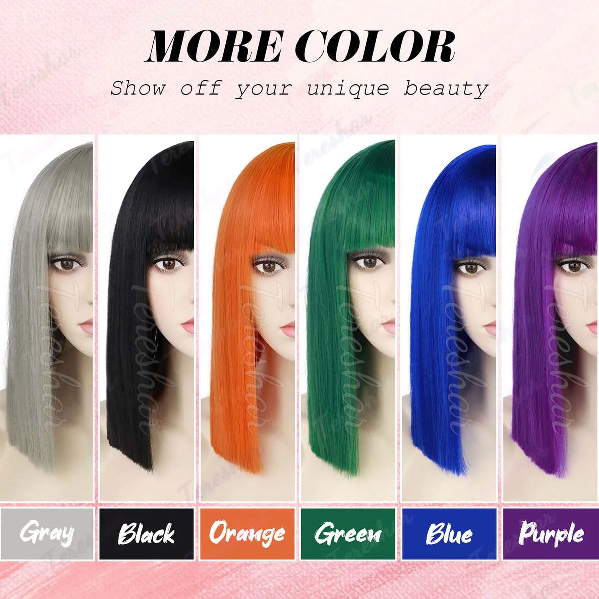 Short Straight Bob Wig with Bangs for Daily Wear and Costume Parties