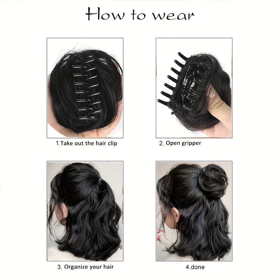 Synthetic Braid Hair Scrunchie for Instant Messy Bun Updos - 19