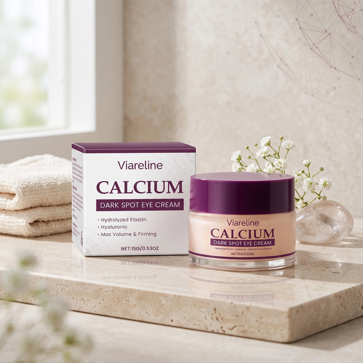 Hydrating Calcium Eye Cream for Dark Circles and Fine Lines