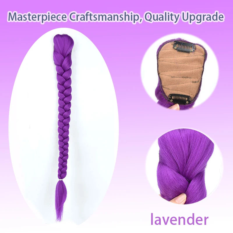 Kinky Straight Clip-In Braid Ponytail Extension - 8