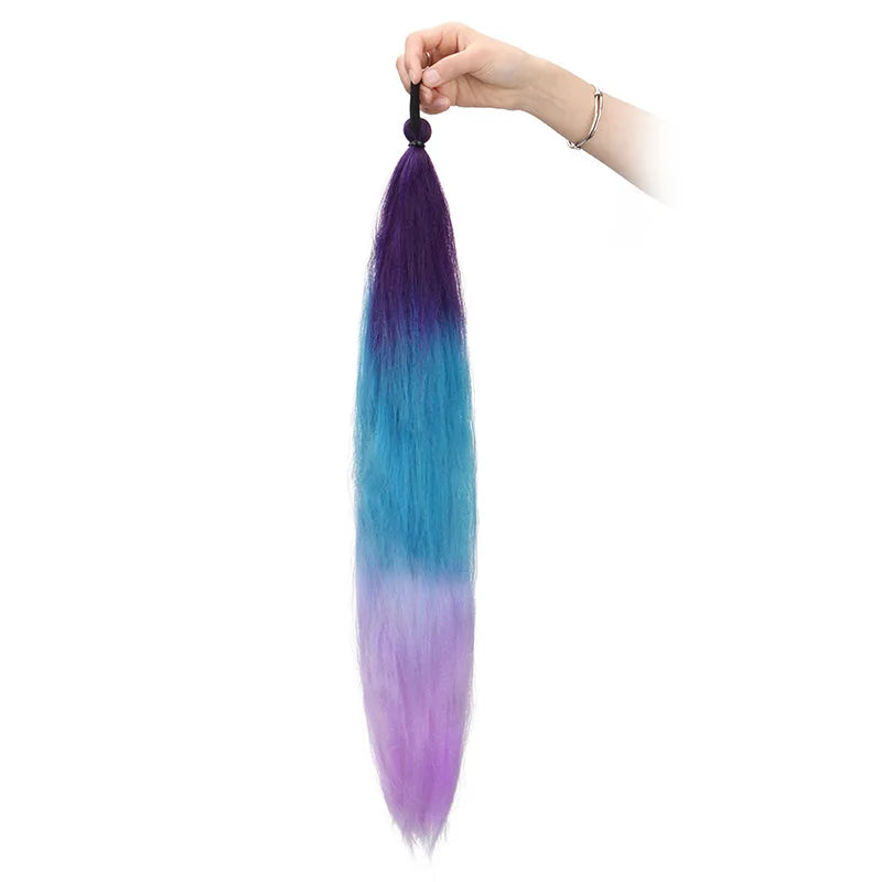 24-Inch Long Colored Braided Ponytail Hair Extension - 19