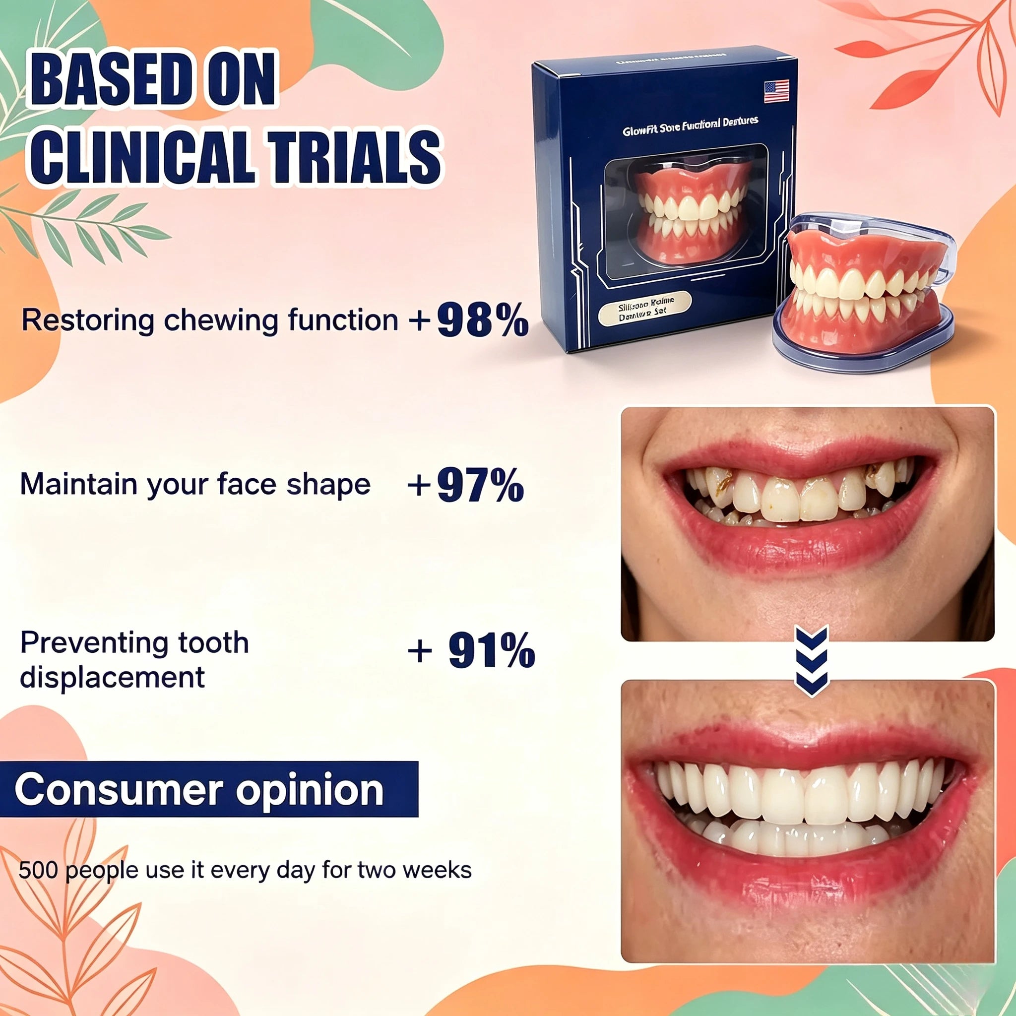 Instant Smile Cosmetic Dentures for Natural Looking Teeth and Confidence - 5
