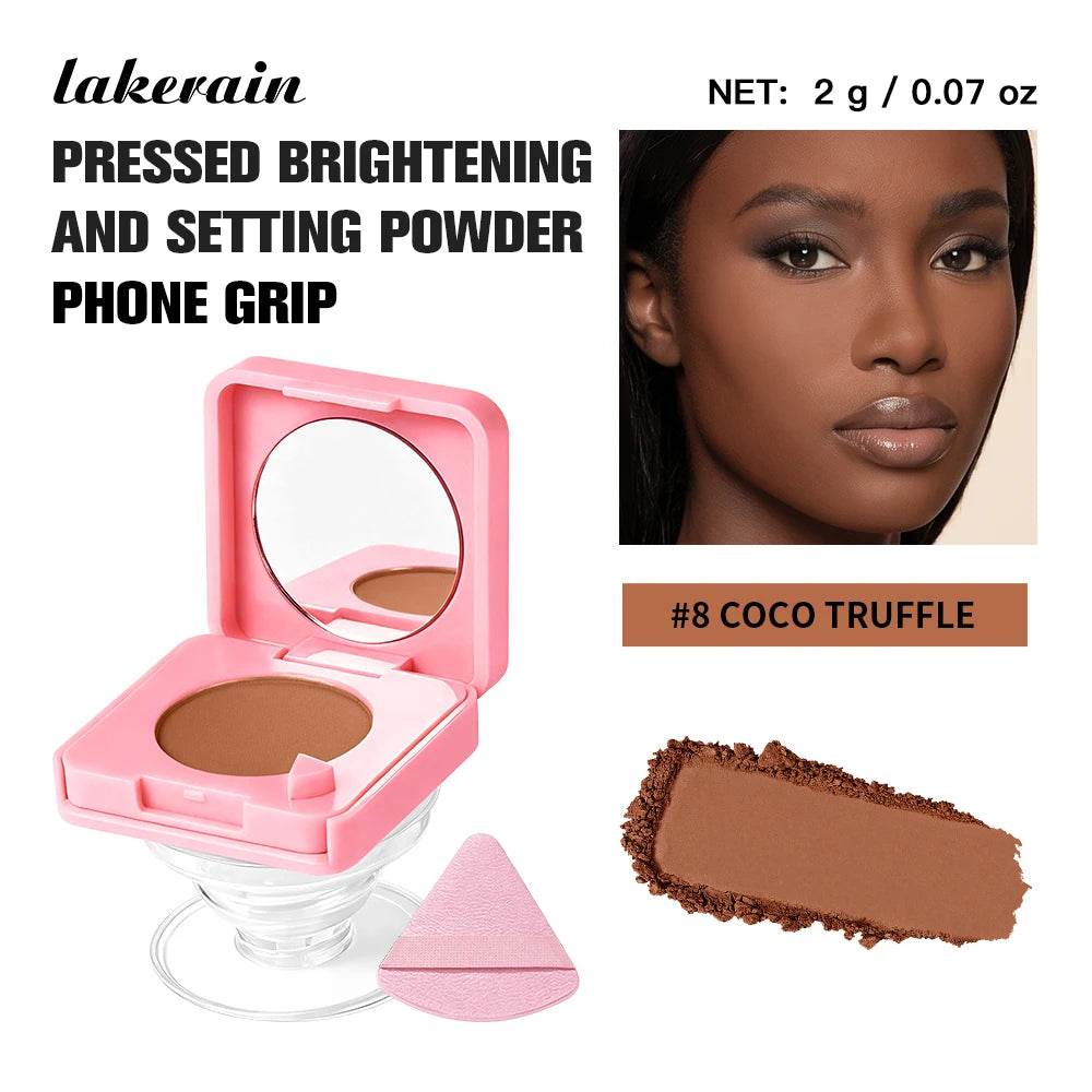 Pressed Matte Setting Powder with Integrated Phone Grip and Mirror