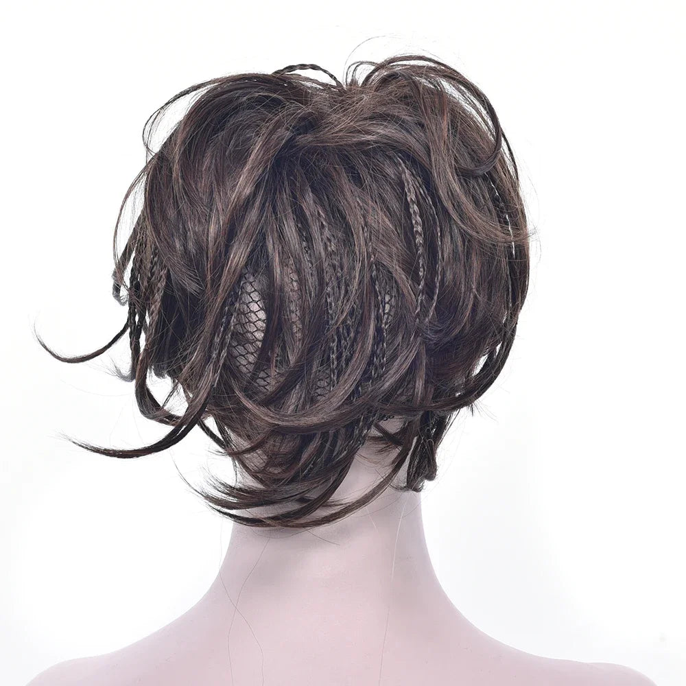 Messy Braided Bun Hair Scrunchie for Quick Elegant Hairstyles - 11