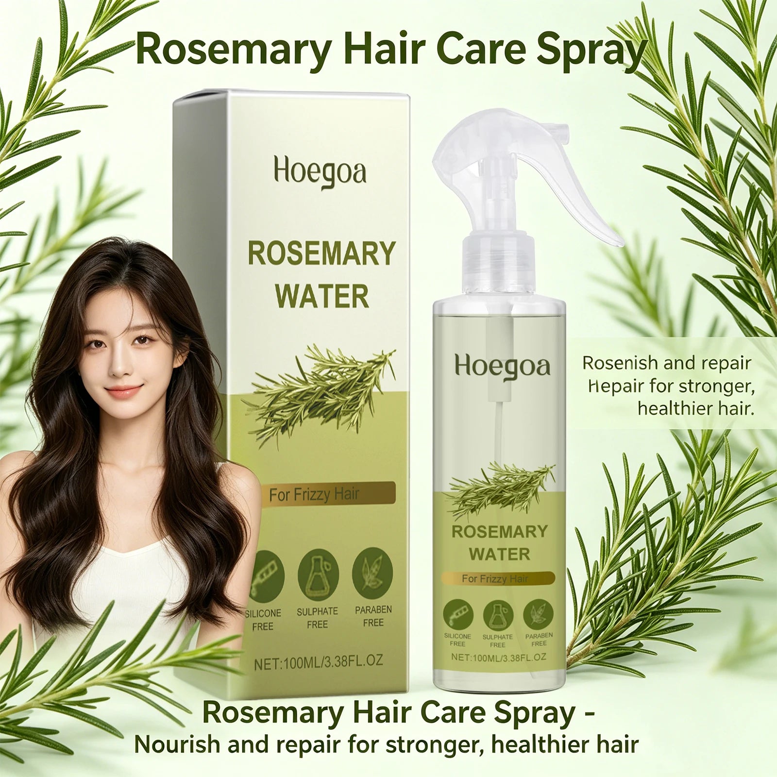 Rosemary Hair Strengthening Spray for Frizzy Hair and Scalp Nourishment - 2
