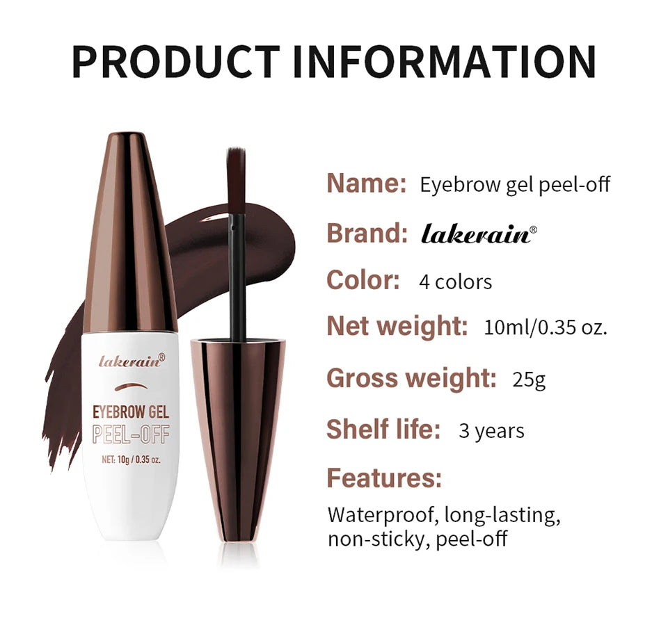 Waterproof Peel-Off Eyebrow Tint Gel for Long-Lasting Natural Brows - 18
