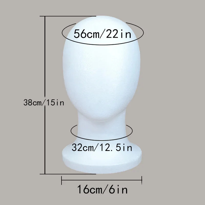 Foam Mannequin Head for Wig Styling and Display
