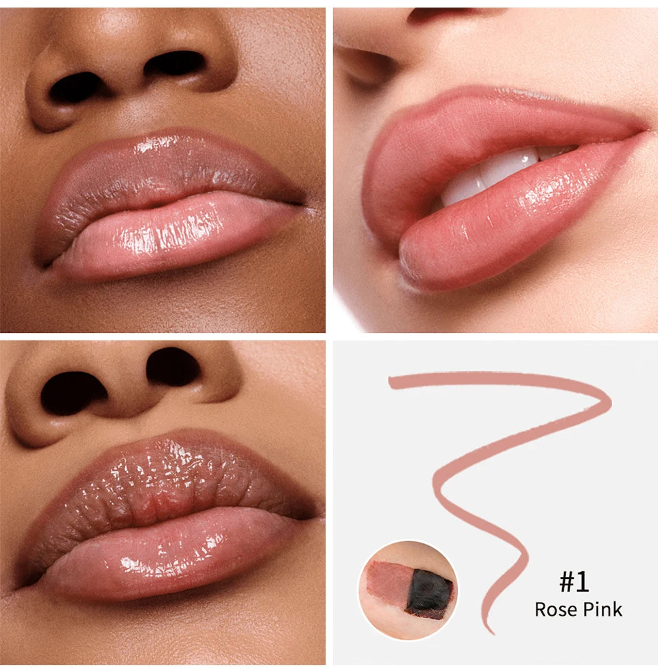 Peel-Off Tattoo Lip Liner for Long-Lasting Waterproof Smudge-Proof Color - 12