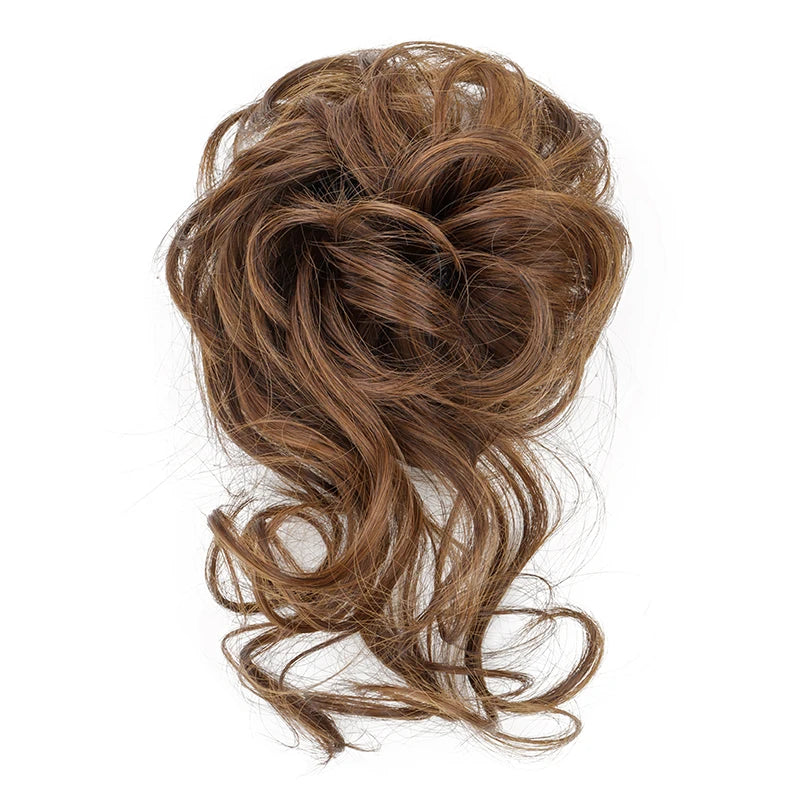Messy Curly Hair Bun Scrunchie for Quick Elegant Updo Hairstyles - 8