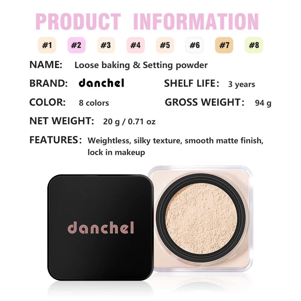 Matte Finish Loose Baking and Setting Powder for Flawless Long-Lasting Wear