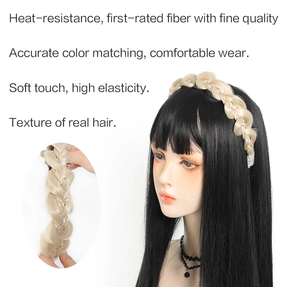 Synthetic Braided Hair Headband for Instant Styling - 2