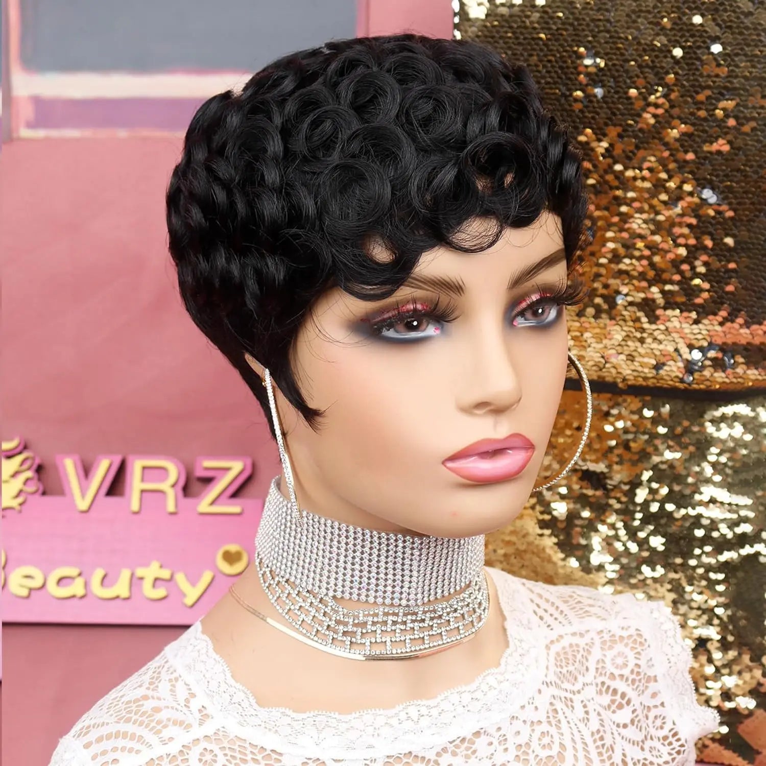 Short Curly Pixie Cut Wig for Daily Wear - 6