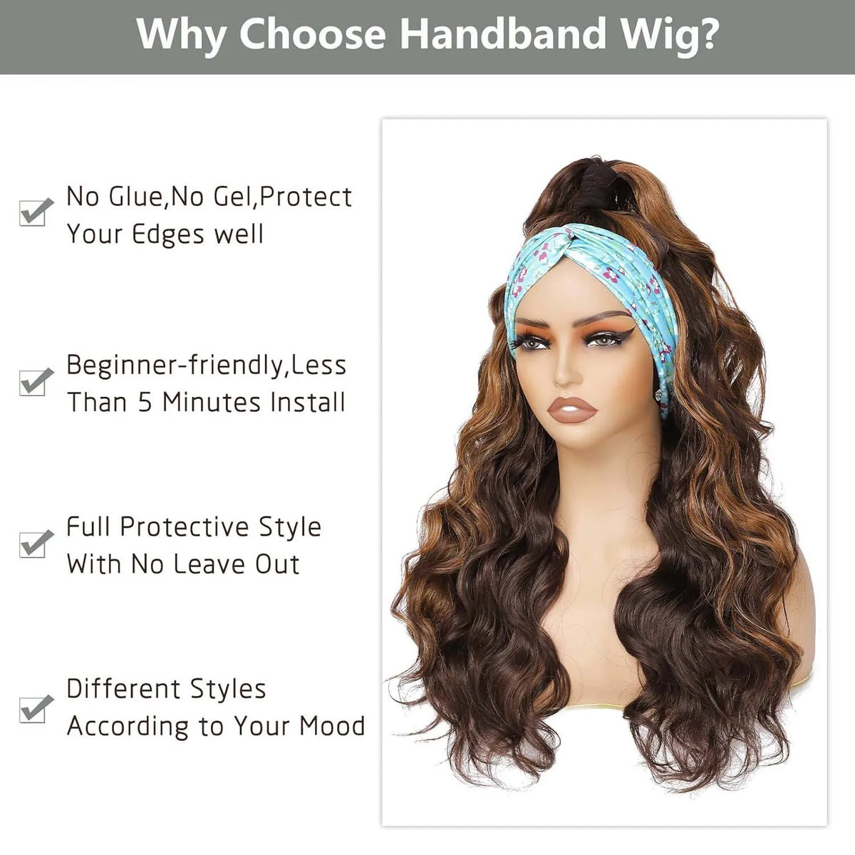 Long Wavy Headband Wig for Effortless Daily Styling