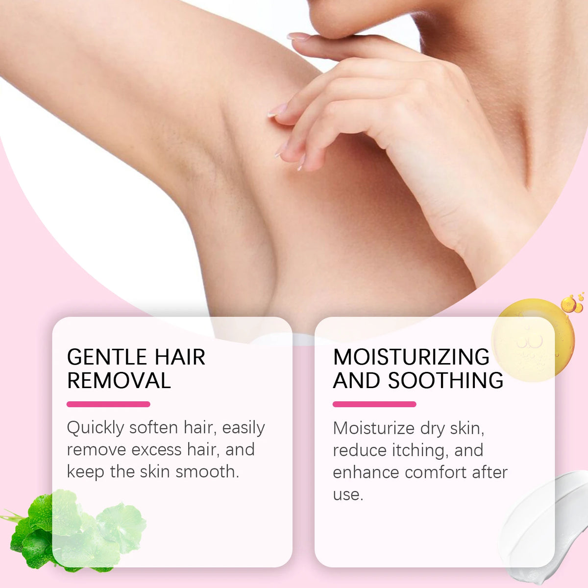 Gentle Hair Removal Cream and Soothing Oil for Sensitive Skin