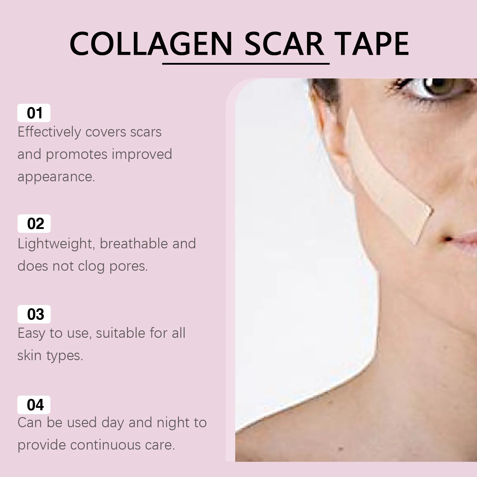 Silicone Collagen Tape for Fine Lines and Scar Repair - 10
