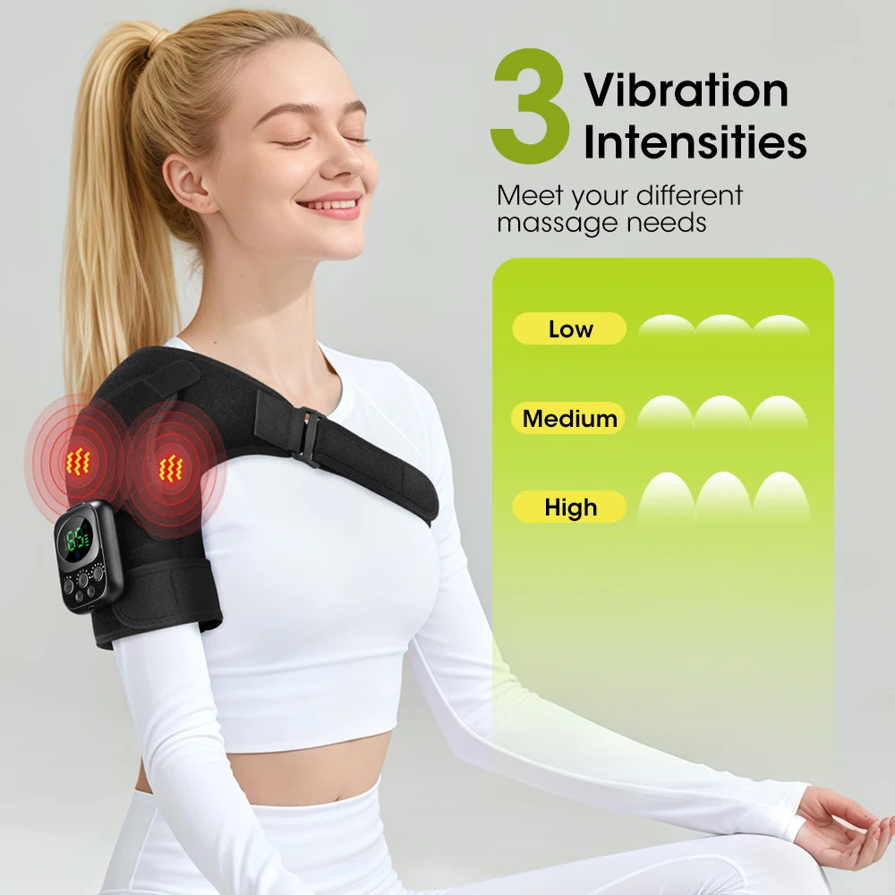 Cordless Heated Shoulder Massage Brace with App Control and Vibration - 23