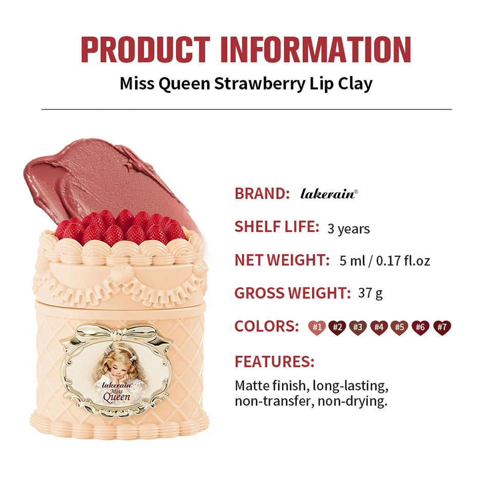 Strawberry Cake Soft Matte Lip Cream for Long Lasting Hydration