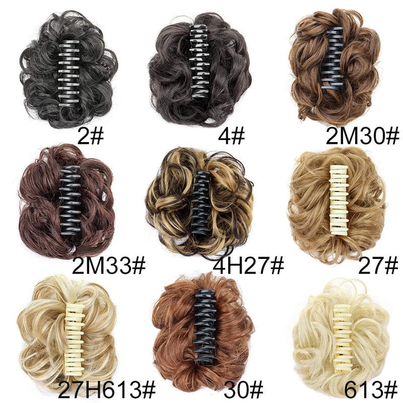 Messy Curly Hair Bun Claw Clip Extension for Easy Elegant Hairstyles - 2
