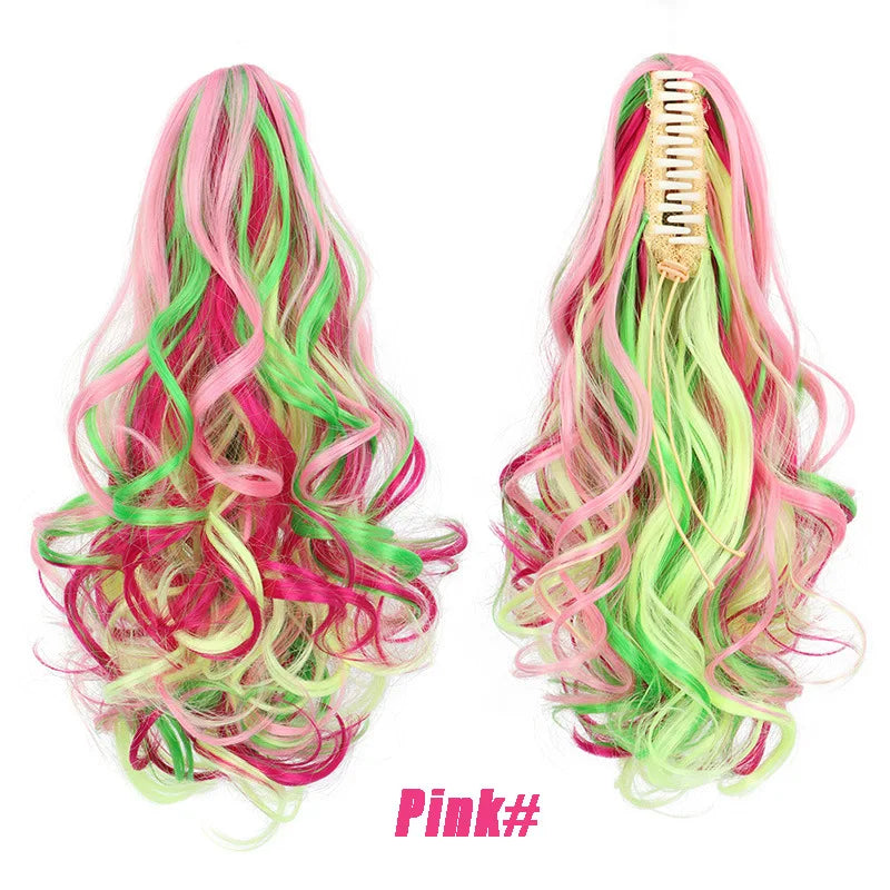 14-Inch Wavy Ombre Claw Clip Ponytail Hair Extension