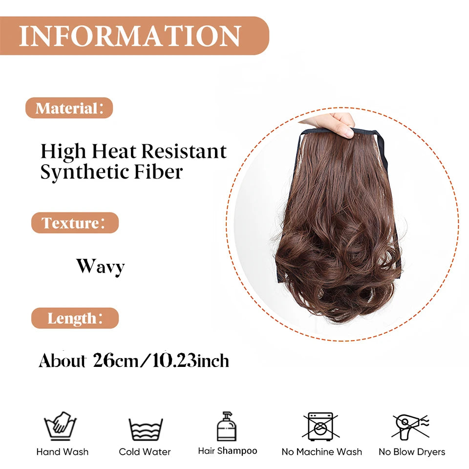 Wavy Curly Ribbon Ponytail Hair Extension - 4