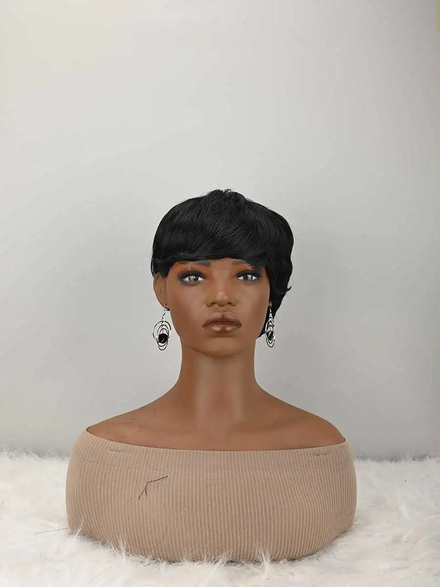 Short Wavy Pixie Cut Wig for Daily Styling - 12